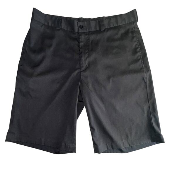 Slazenger Mens Flat Front 10" Inseam Polyester Stretch Black Golf Shorts Size 34 - Picture 1 of 7